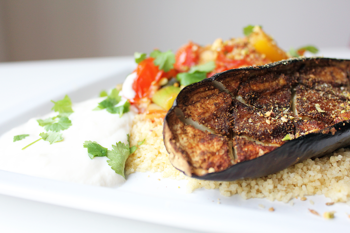 Vegetable Couscous with Roasted Eggplant