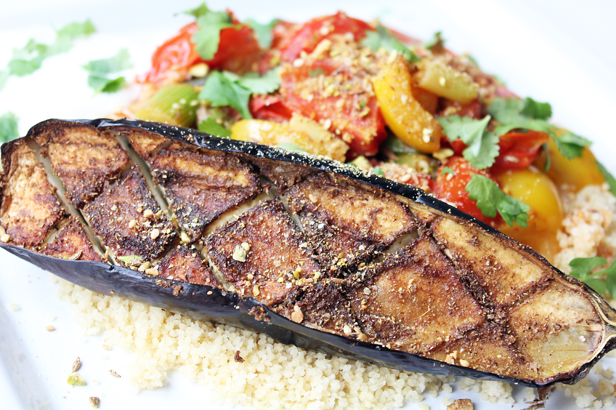Vegetable Couscous with Roasted Eggplant