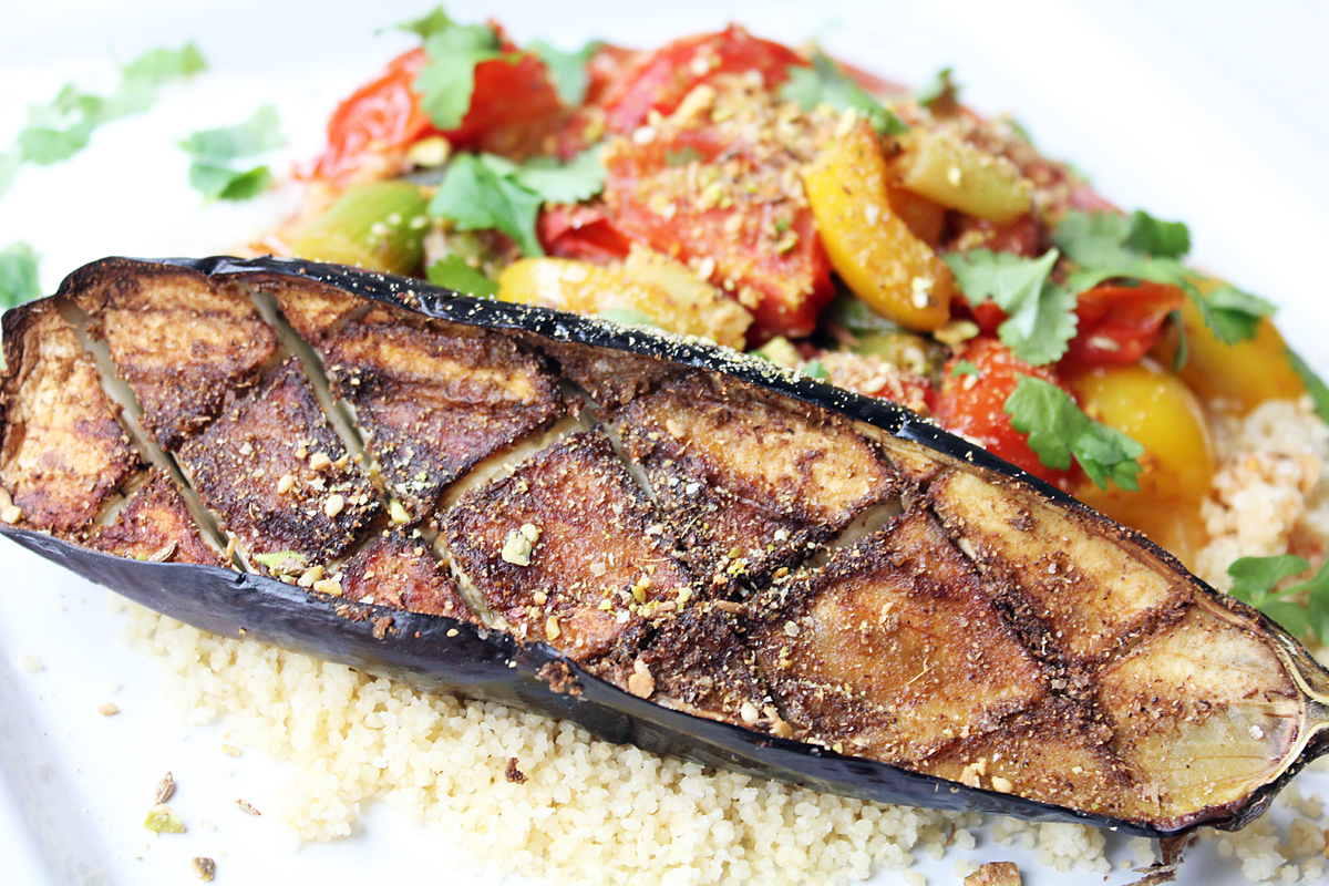 Moroccan Style Vegetable Couscous With Roasted Eggplant Cheap And Cheerful Cooking