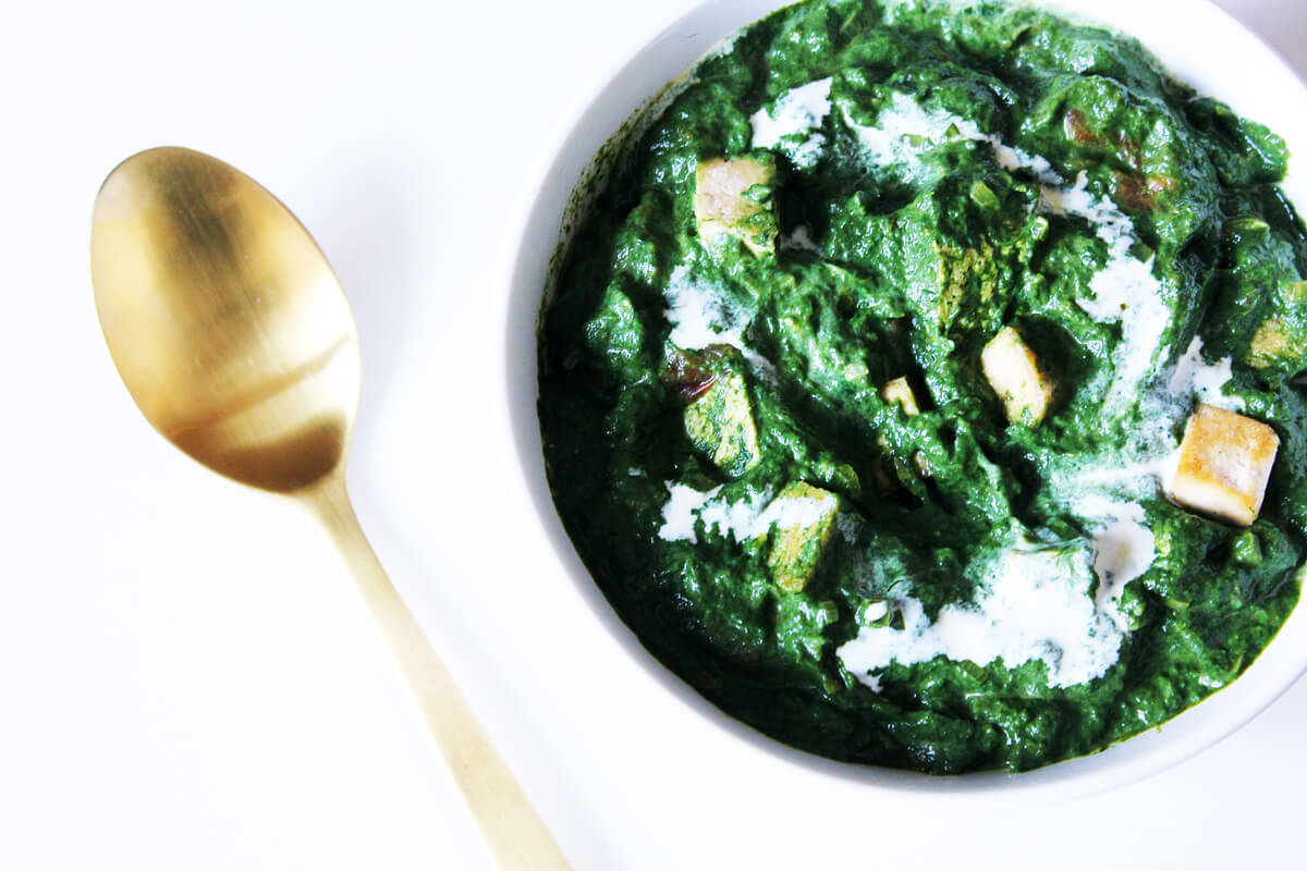 Palak Tofu – Indian Spinach Curry With Tofu