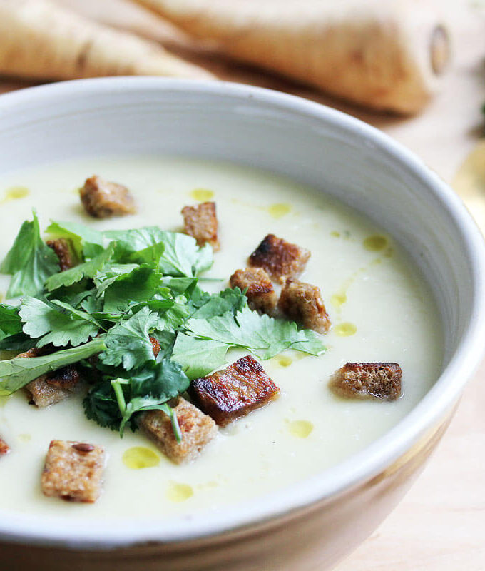 Parsnip Soup With Ginger & Coconut Milk