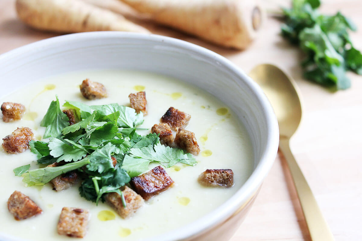 Parsnip Soup With Ginger & Coconut Milk