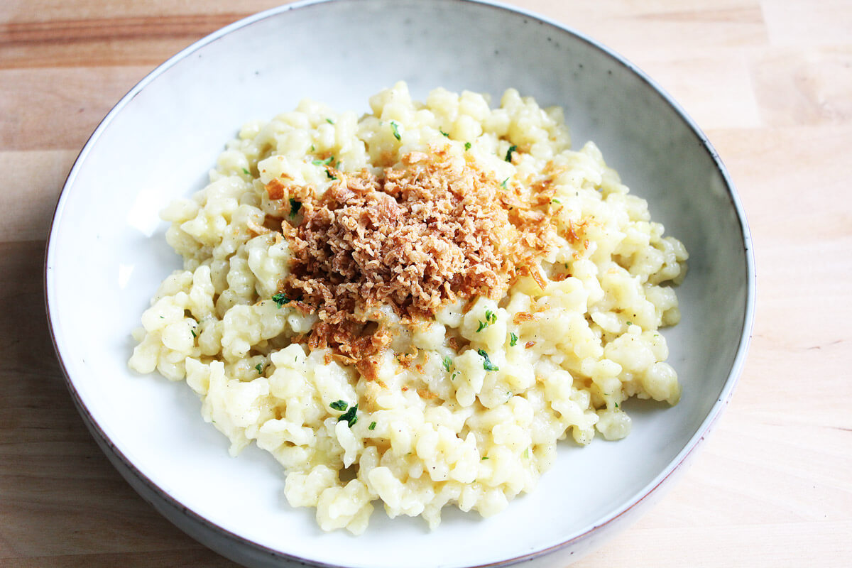 Simple Vegan Cheese Spaetzle