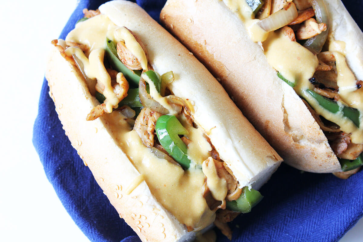 Vegan Philly Cheesesteak Sandwich