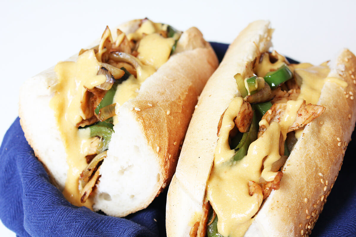 Vegan Philly Cheesesteak Sandwich