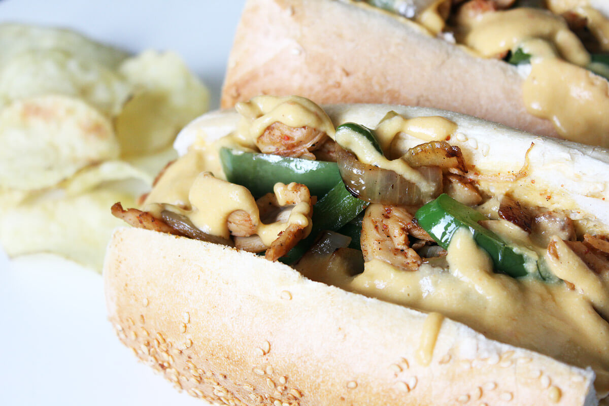 Vegan Philly Cheesesteak Sandwich