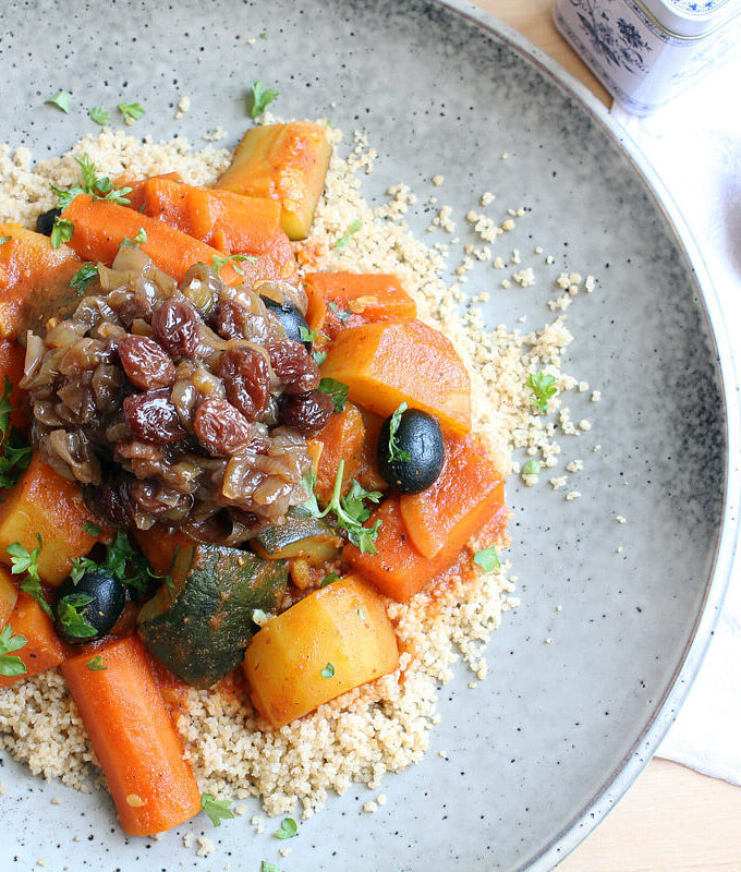 Moroccan Vegetable Tagine With Couscous (Vegan)