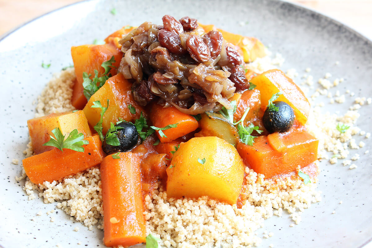 Moroccan Vegetable Tagine With Couscous (Vegan)