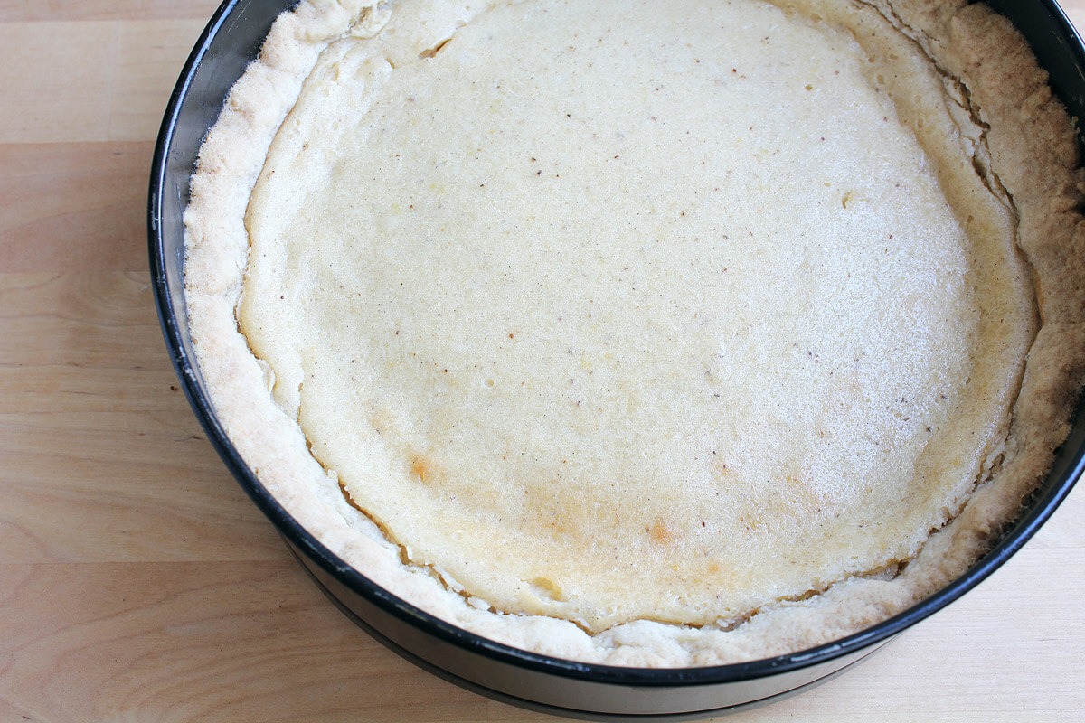 Vegan Cheesecake with Rhubarb Topping