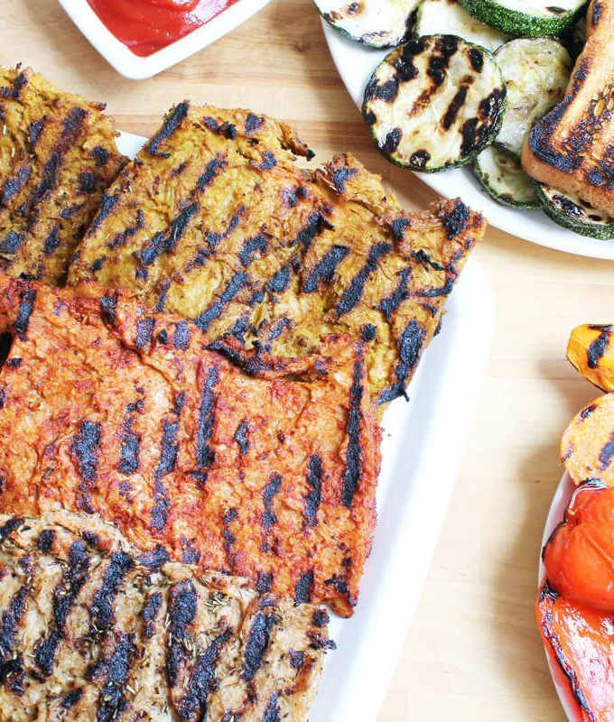 Vegan Grilled Soy Steaks with 3 Marinades