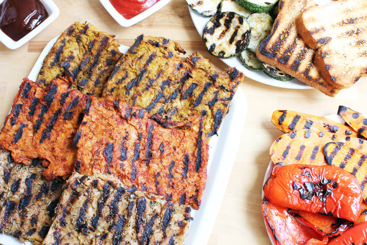 Vegan Grilled Soy Steaks with 3 Marinades