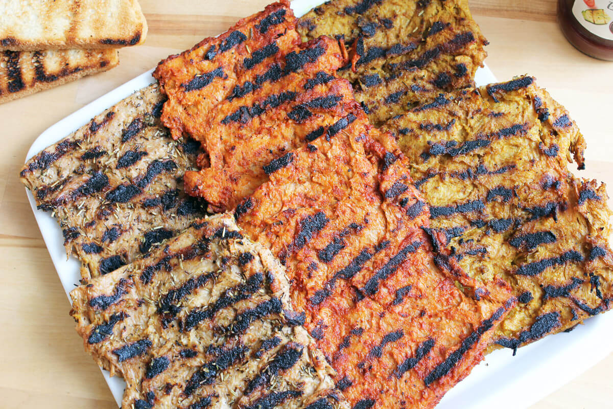 Vegan Grilled Soy Steaks with 3 Marinades