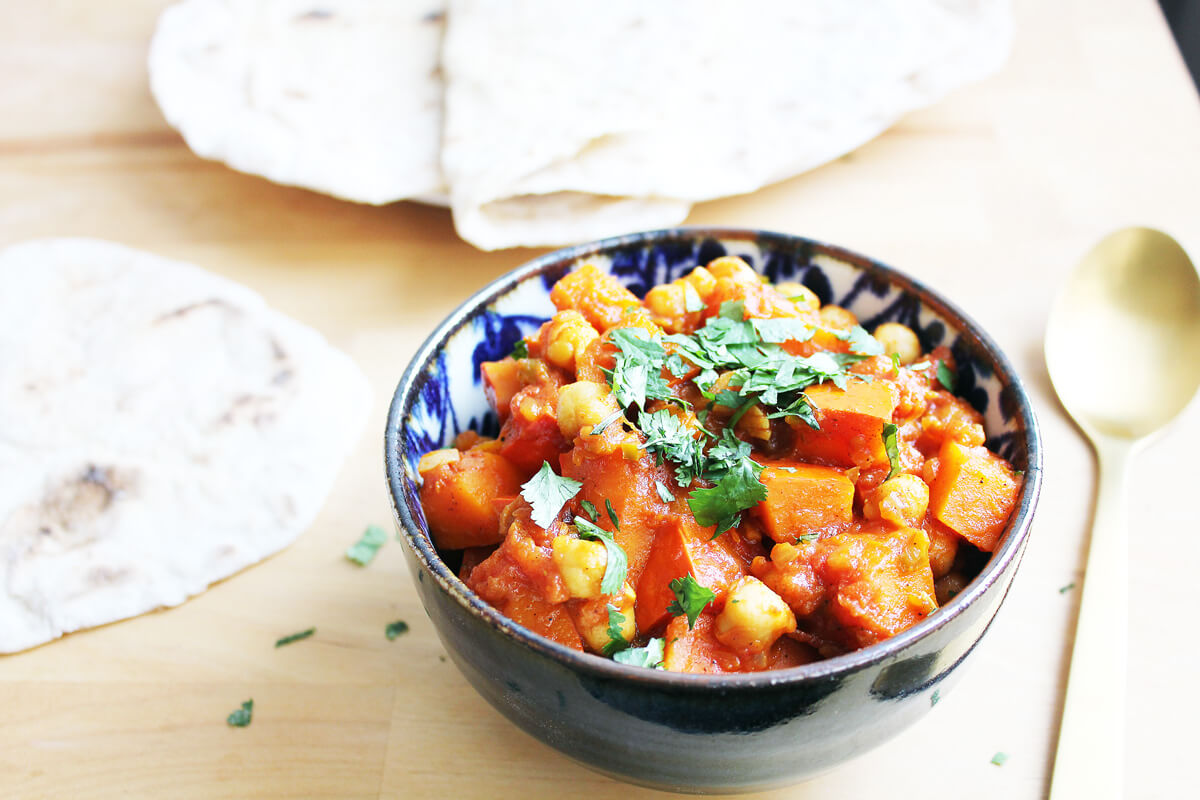 Pumpkin Chickpea Curry with Chapati