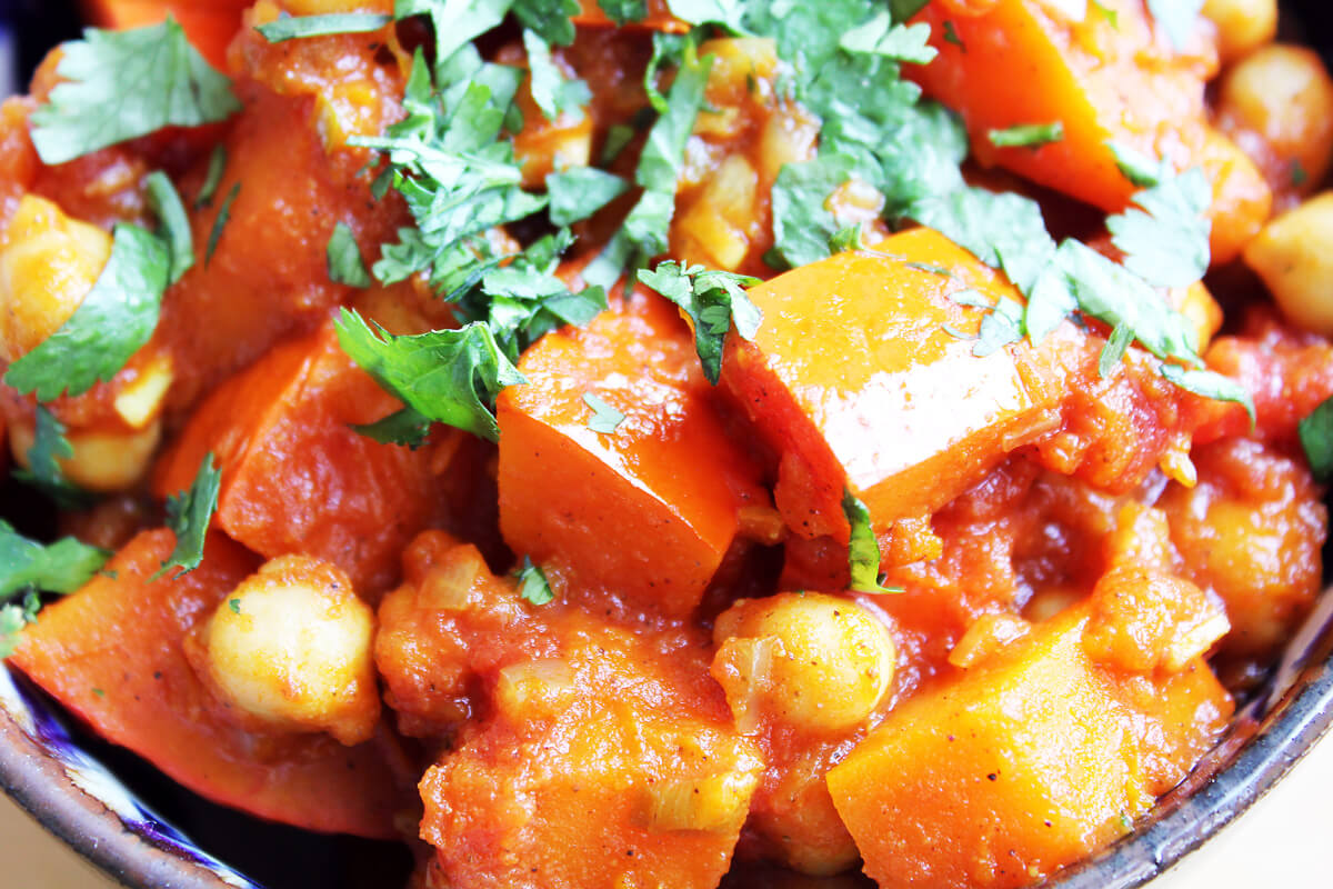 Pumpkin Chickpea Curry with Chapati