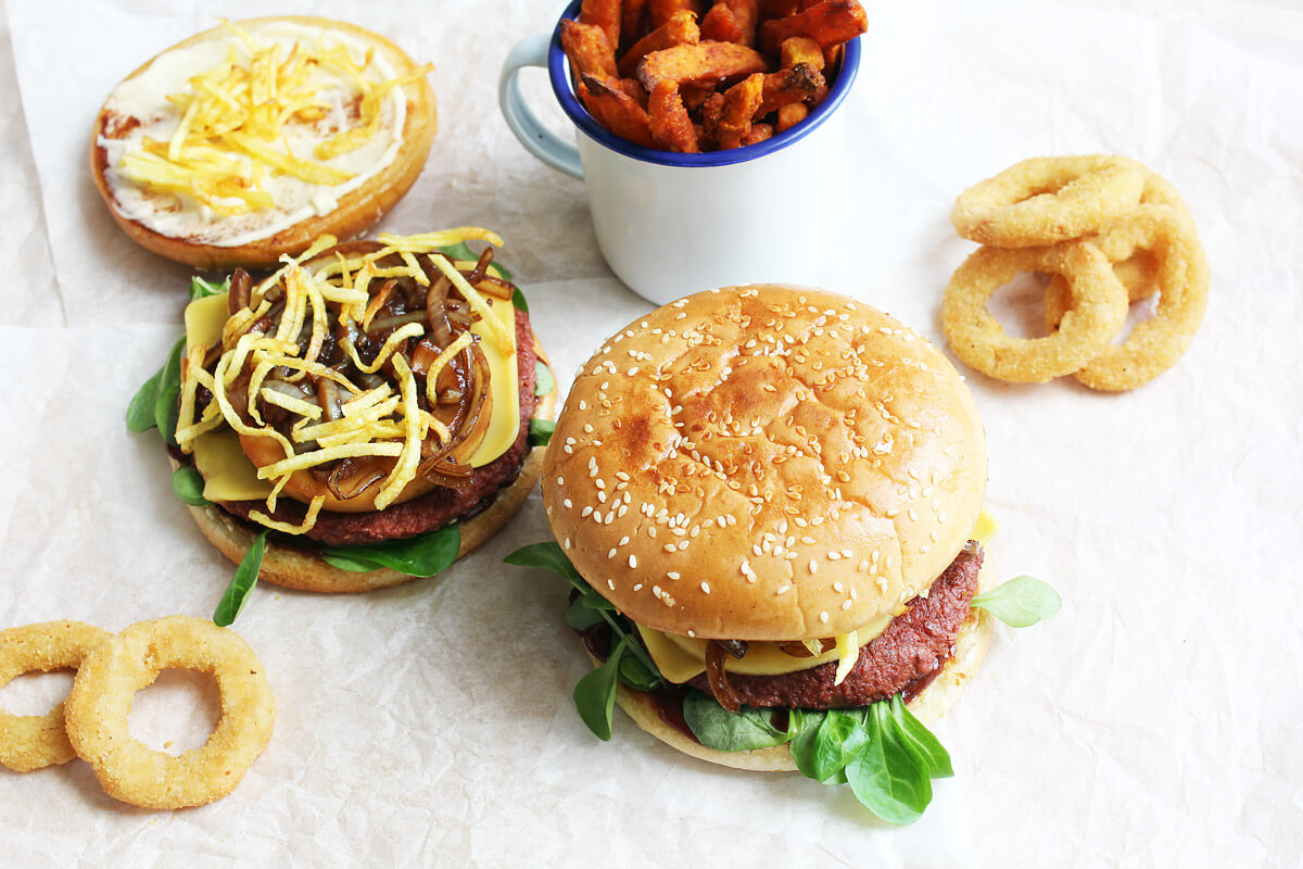 Vegan Autumn Burger with Caramelised Apple