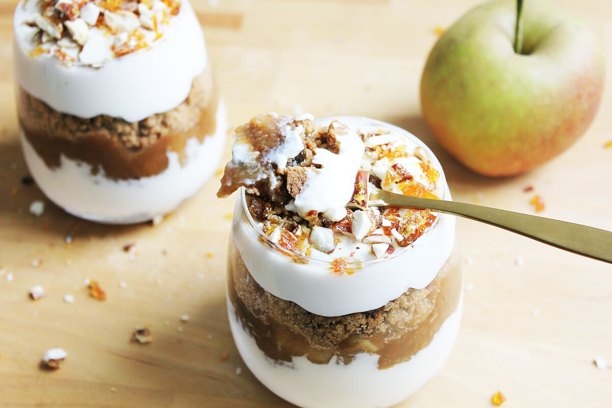 Vegan Baked Apple Tiramisu In A Glass