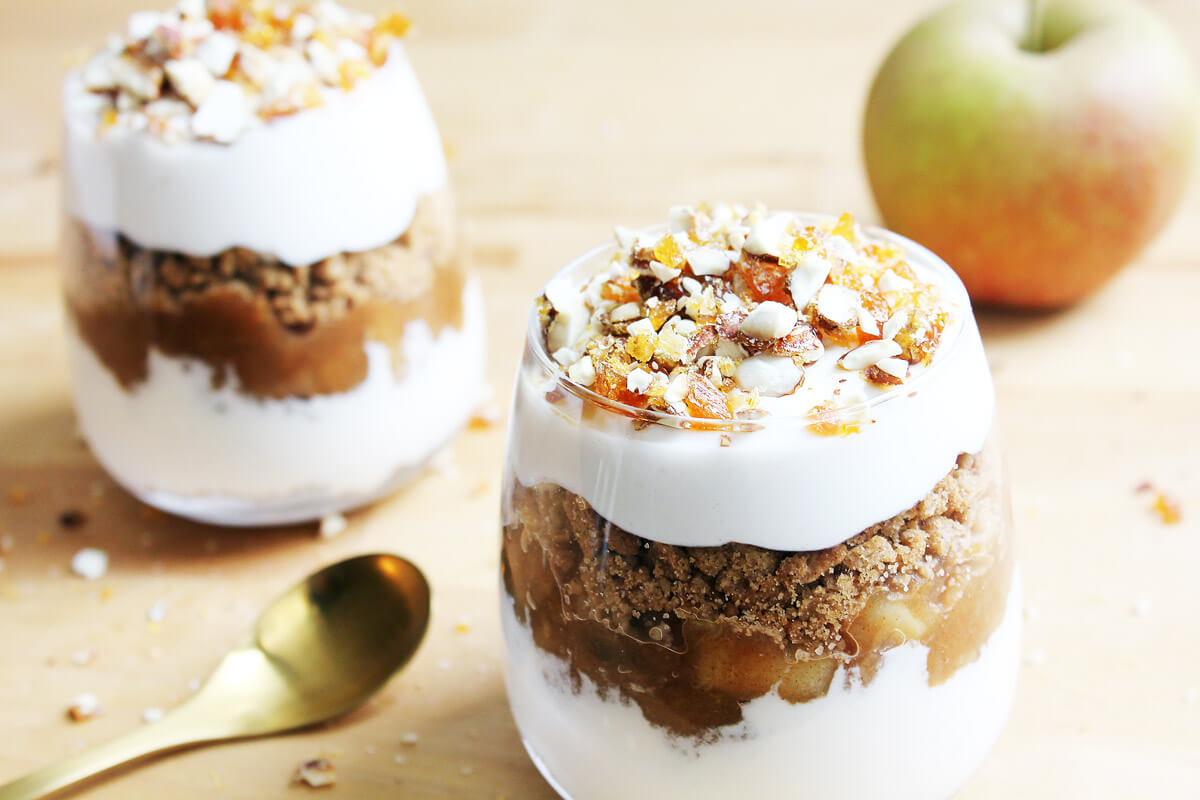 Vegan Baked Apple Tiramisu In A Glass