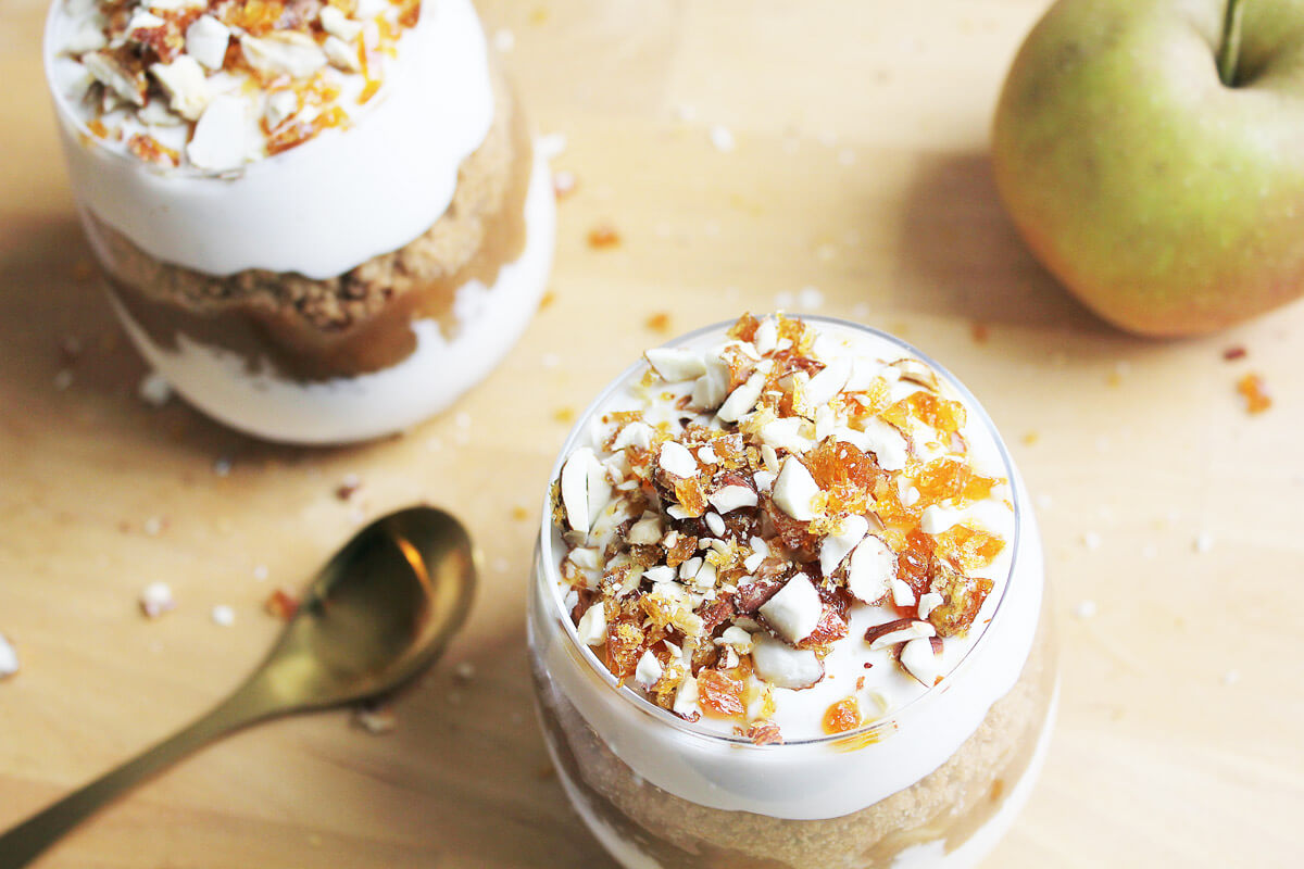 Vegan Baked Apple Tiramisu In A Glass