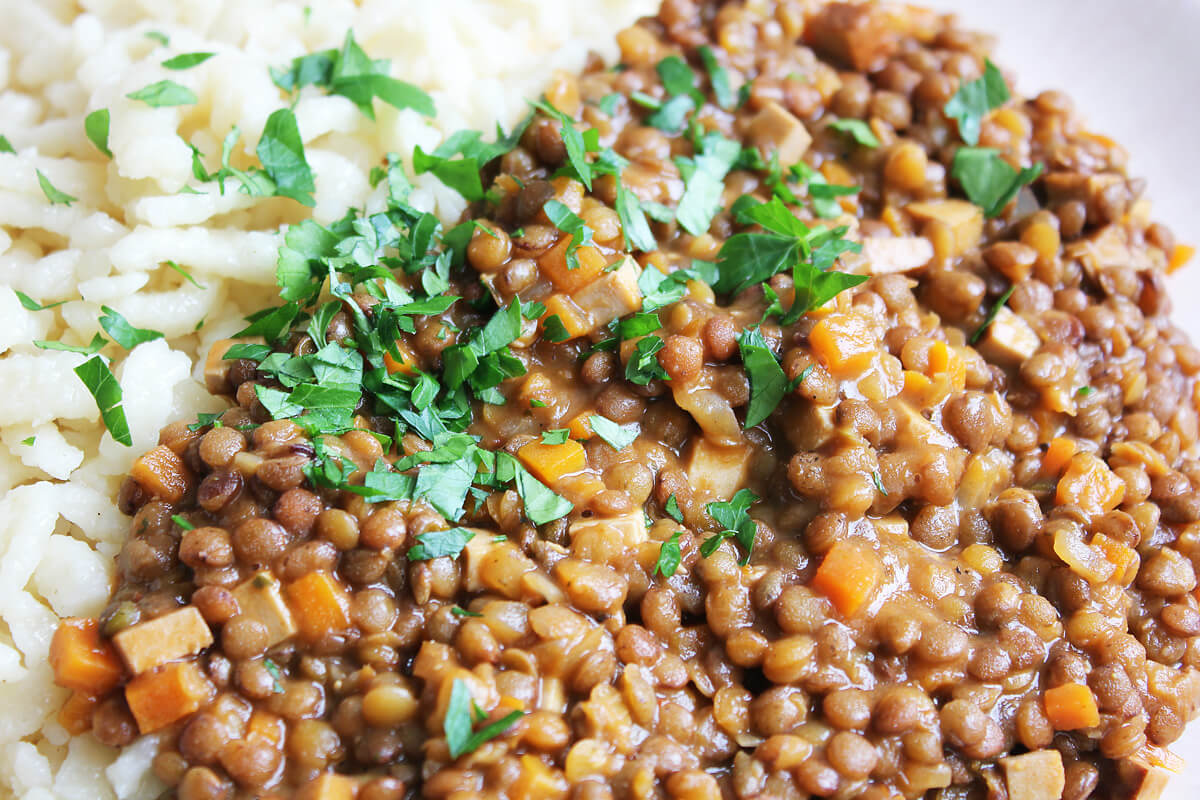 Vegan Swabian Lentils