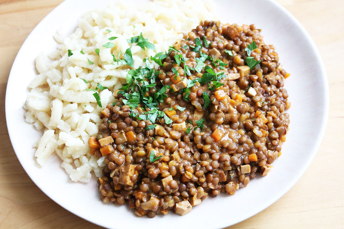 Vegan Swabian Lentils