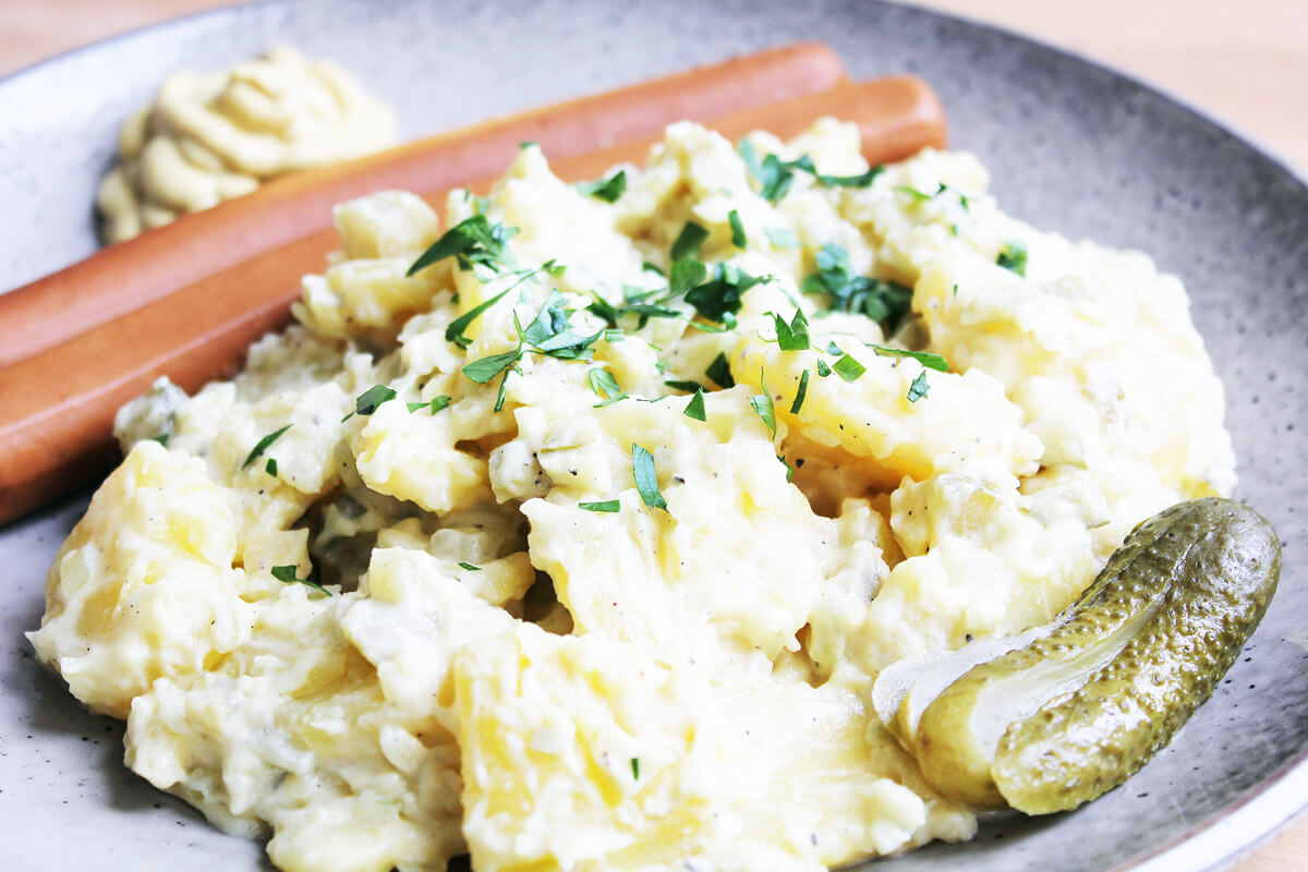 Vegan Potato Salad with Sausages