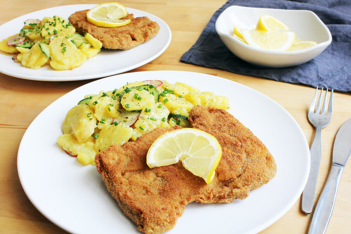 Vegan Schnitzel with Potato Salad