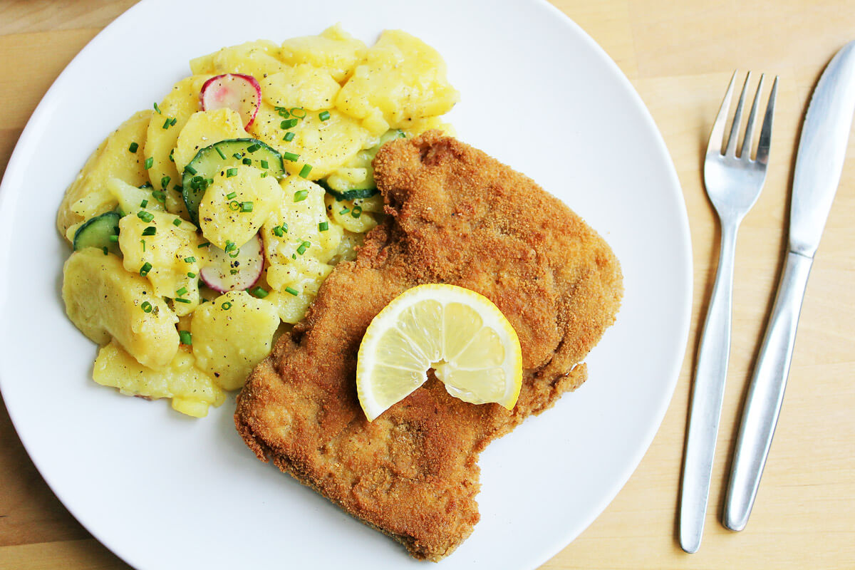 Vegan Schnitzel with Potato Salad