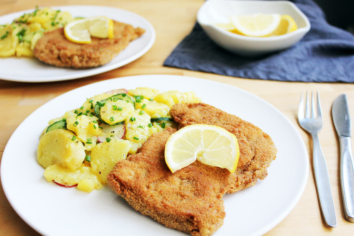 Vegan Schnitzel with Potato Salad