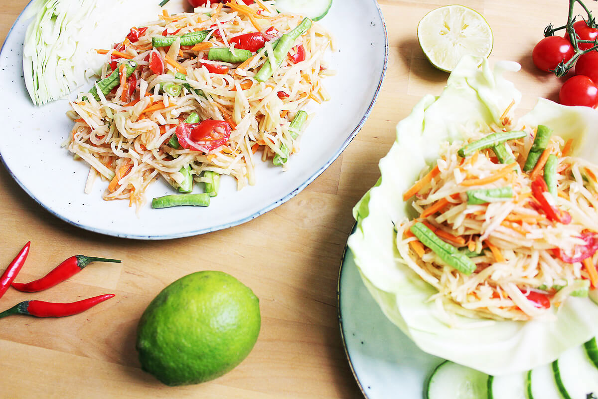 Thai Style Kohlrabi Salad (Som Tam)