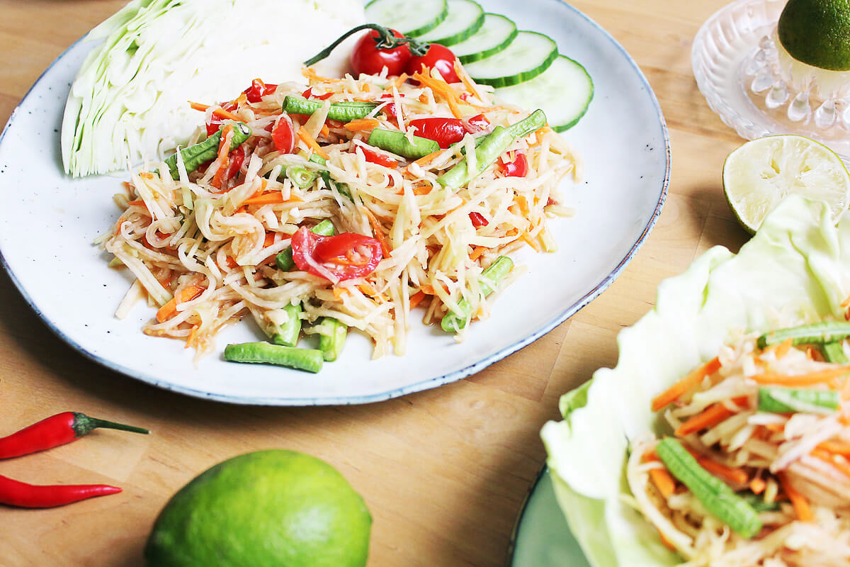 Thai Style Kohlrabi Salad (Som Tam)