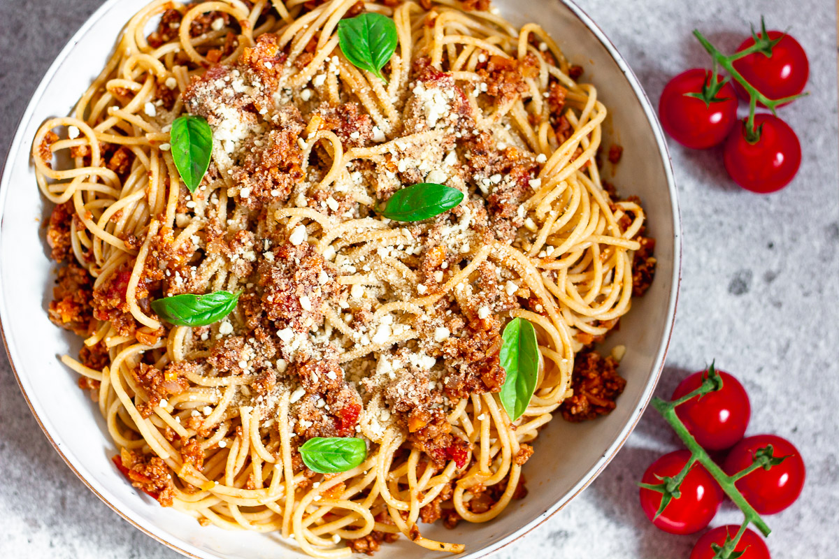 Vegane Spaghetti mit Ragù di Salsiccia
