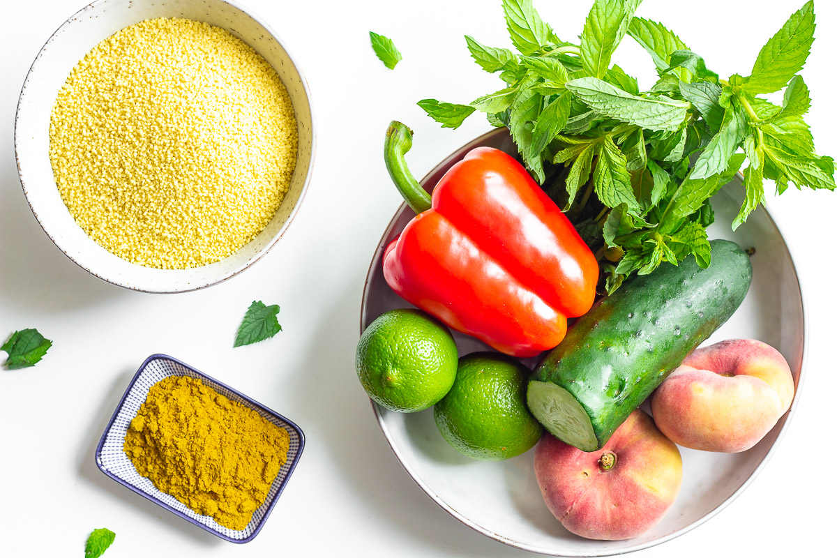 Couscous Salad with Peach and Mint