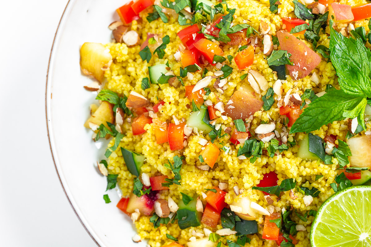Couscous Salad with Peach and Mint