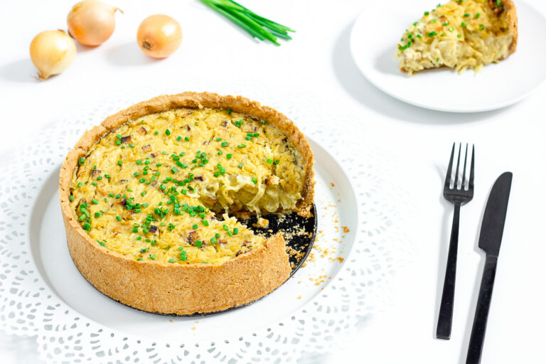 Vegan Onion Cake (Quiche Lorraine) - Cheap And Cheerful Cooking