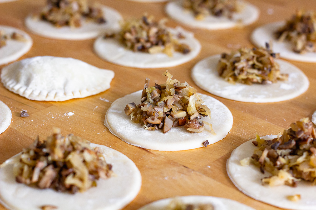 Filling the vegan Pierogi