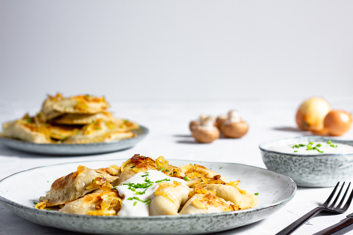 Vegan Pierogie with Mushroom Sauerkraut Filling