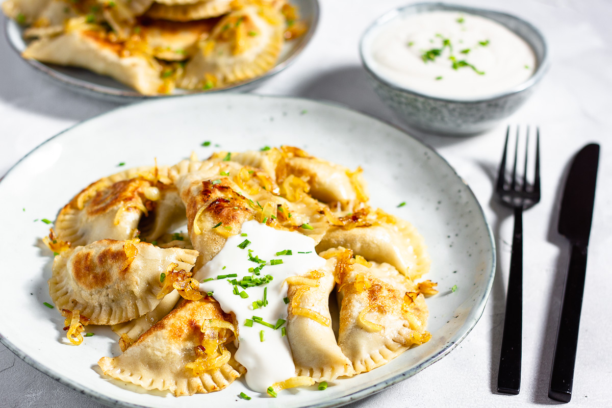 Vegan Pierogie with Mushroom Sauerkraut Filling