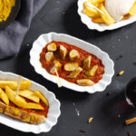Wintry Currywurst with Mulled Wine Sauce (Vegan)