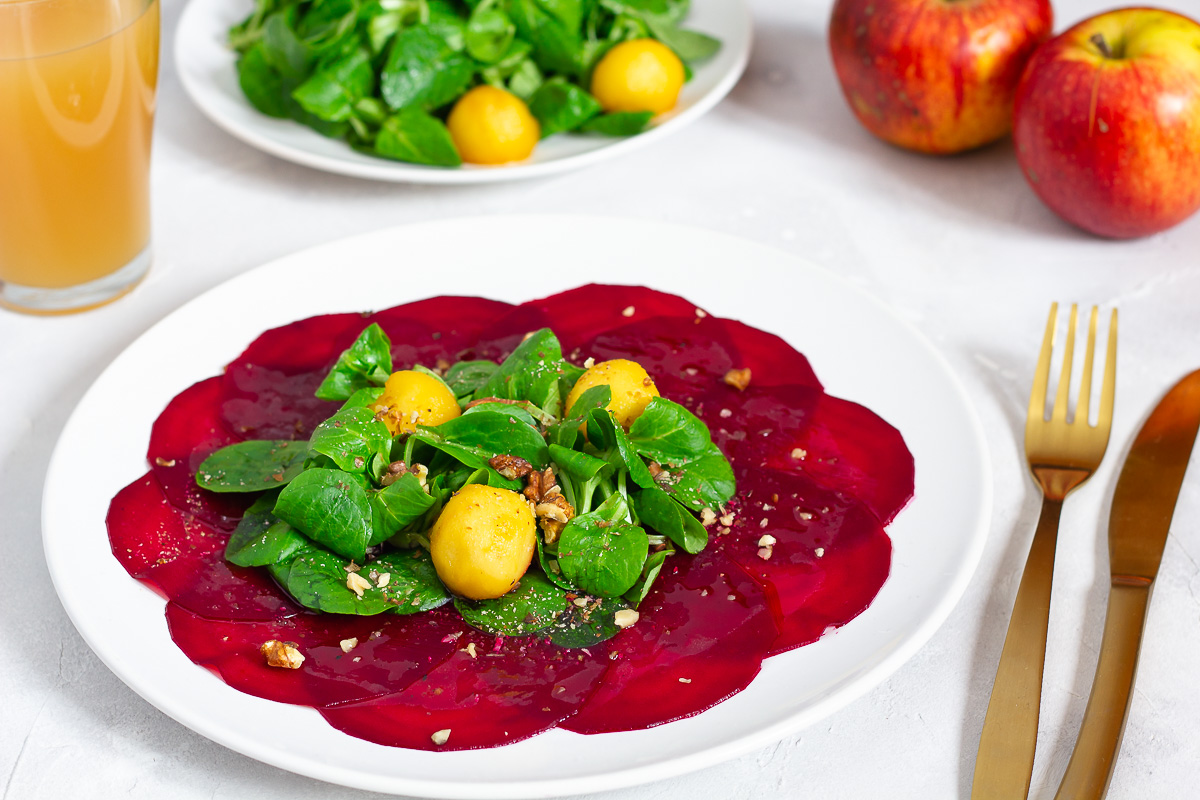 Beetroot Carpaccio with Apple and Walnut