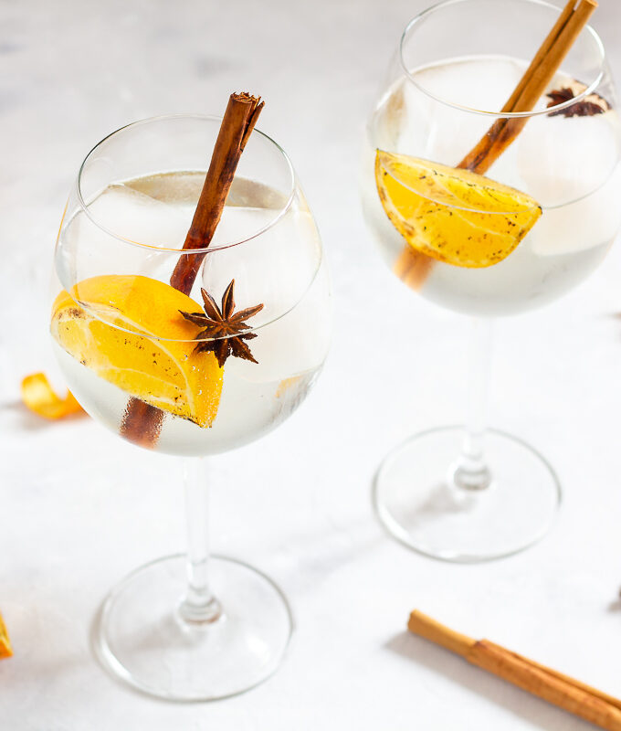Winter Gin and Tonic with Orange, Cinnamon and Star Anise