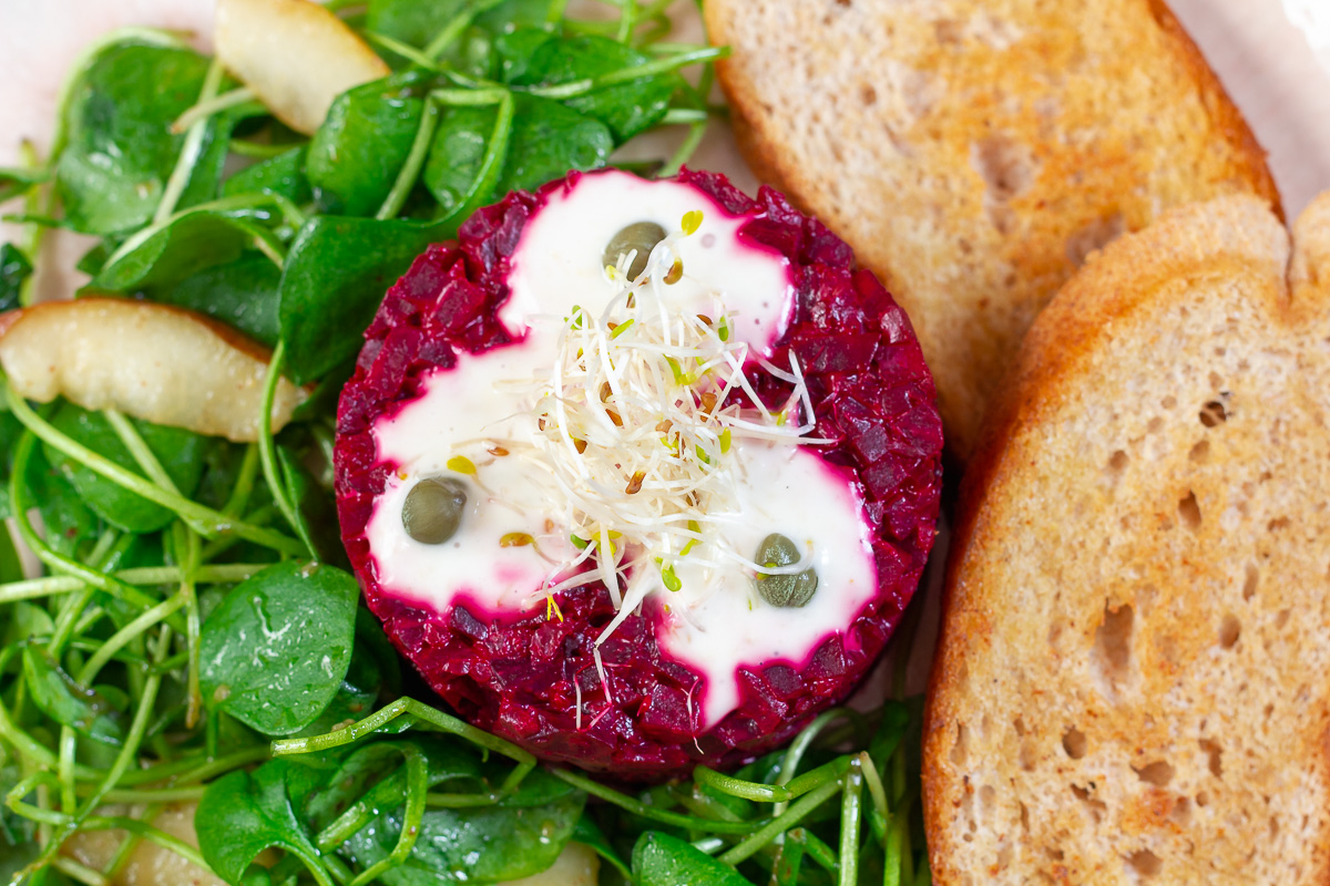 Beet Tartare with Miner’s Lettuce