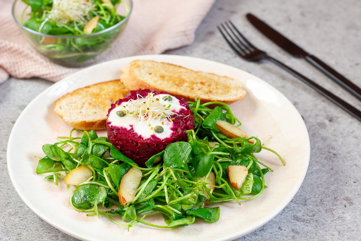 Beet Tartare with Miner’s Lettuce