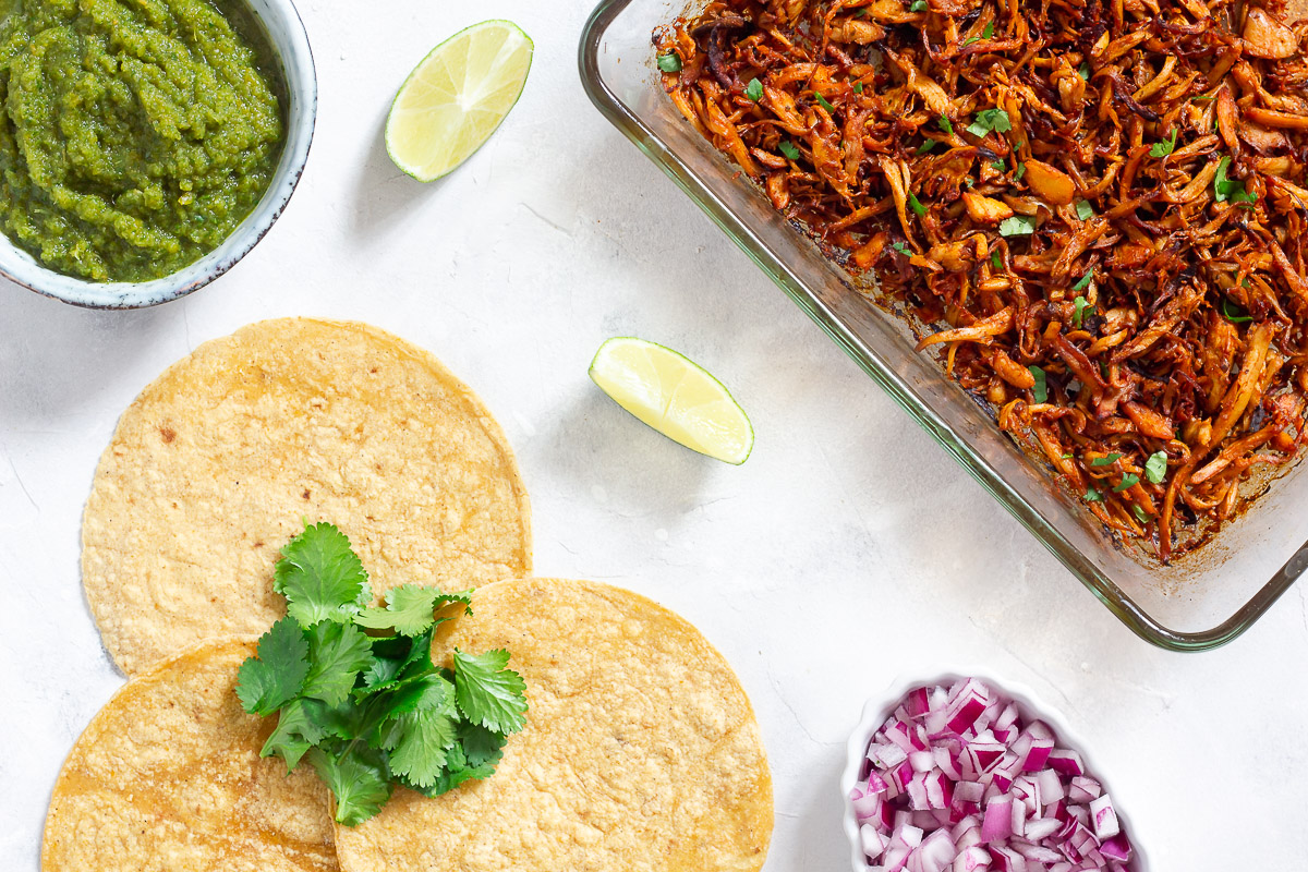 Vegane Carnitas Tacos mit Pulled Pilz