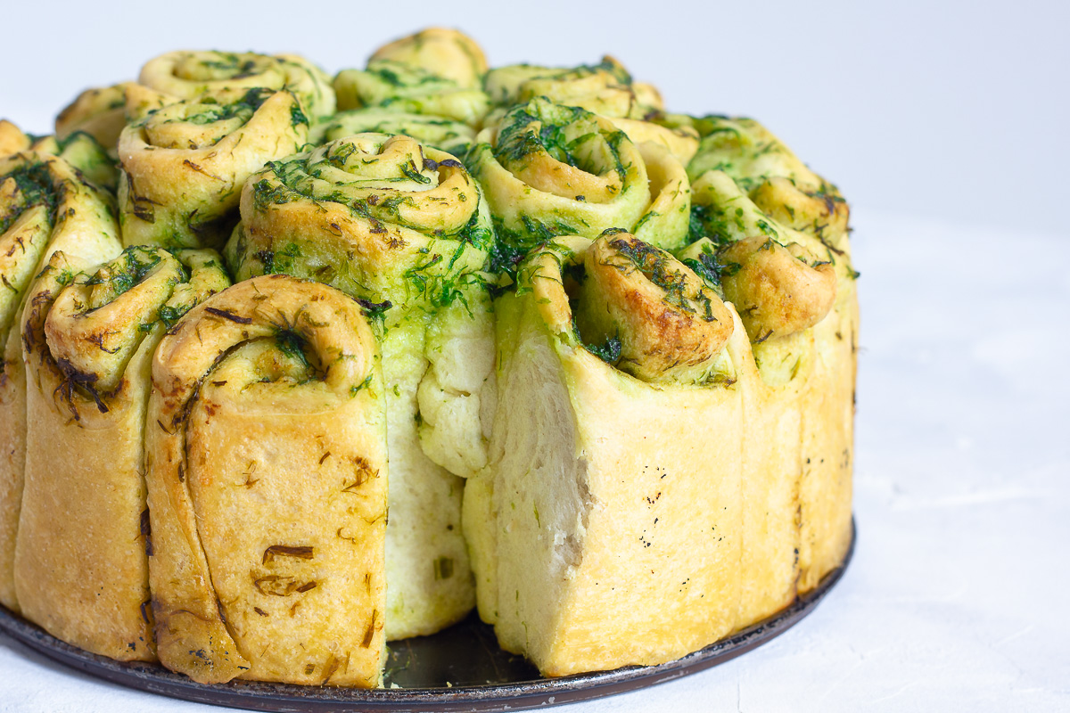 Vegan Wild Garlic Pull Apart Bread