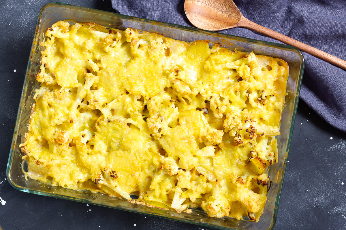 Vegan Cauliflower Casserole with Potatoes