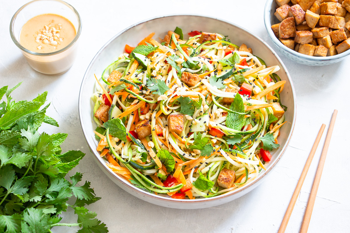Vietnamese-Style Zucchini Salad with Peanut Sauce