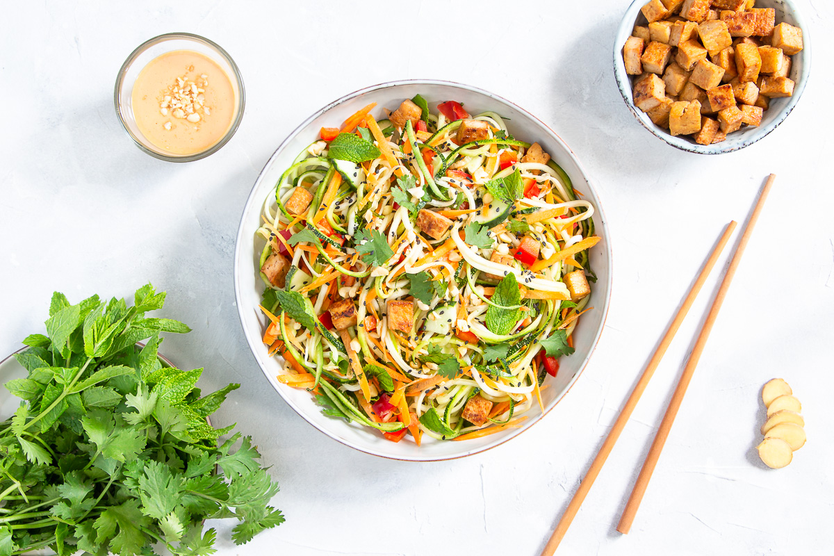 Vietnamese-Style Zucchini Salad with Peanut Sauce