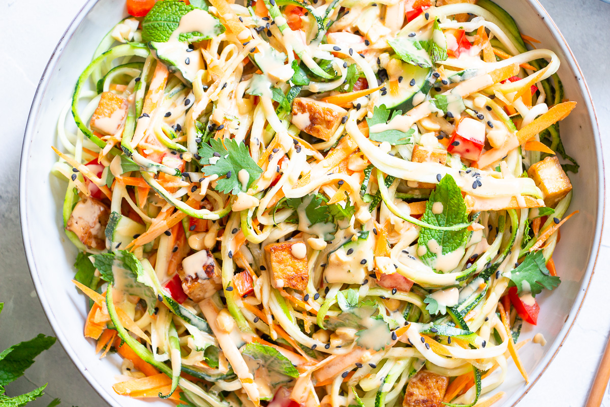 Vietnamese-Style Zucchini Salad with Peanut Sauce