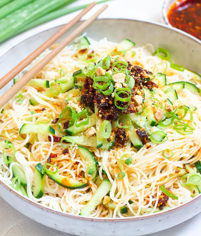 Cold Sichuan Noodles with Cucumber (Vegan)