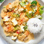 Gemüse mit Tofu in Erdnusssauce (Cơm sốt lạc)